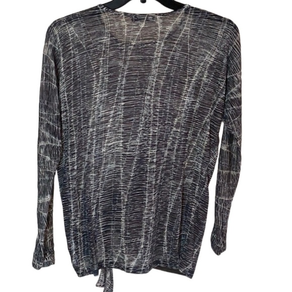 - Nic + Zoe Black Grey Dolman Sleeve Sweater Linen Rayon Adjustable Hem - Picture 4 of 8